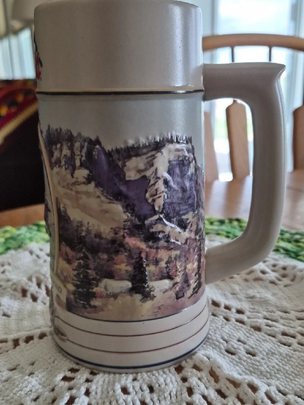 The Rocky Mountain Legend Decorative Coors Beer Stein - White